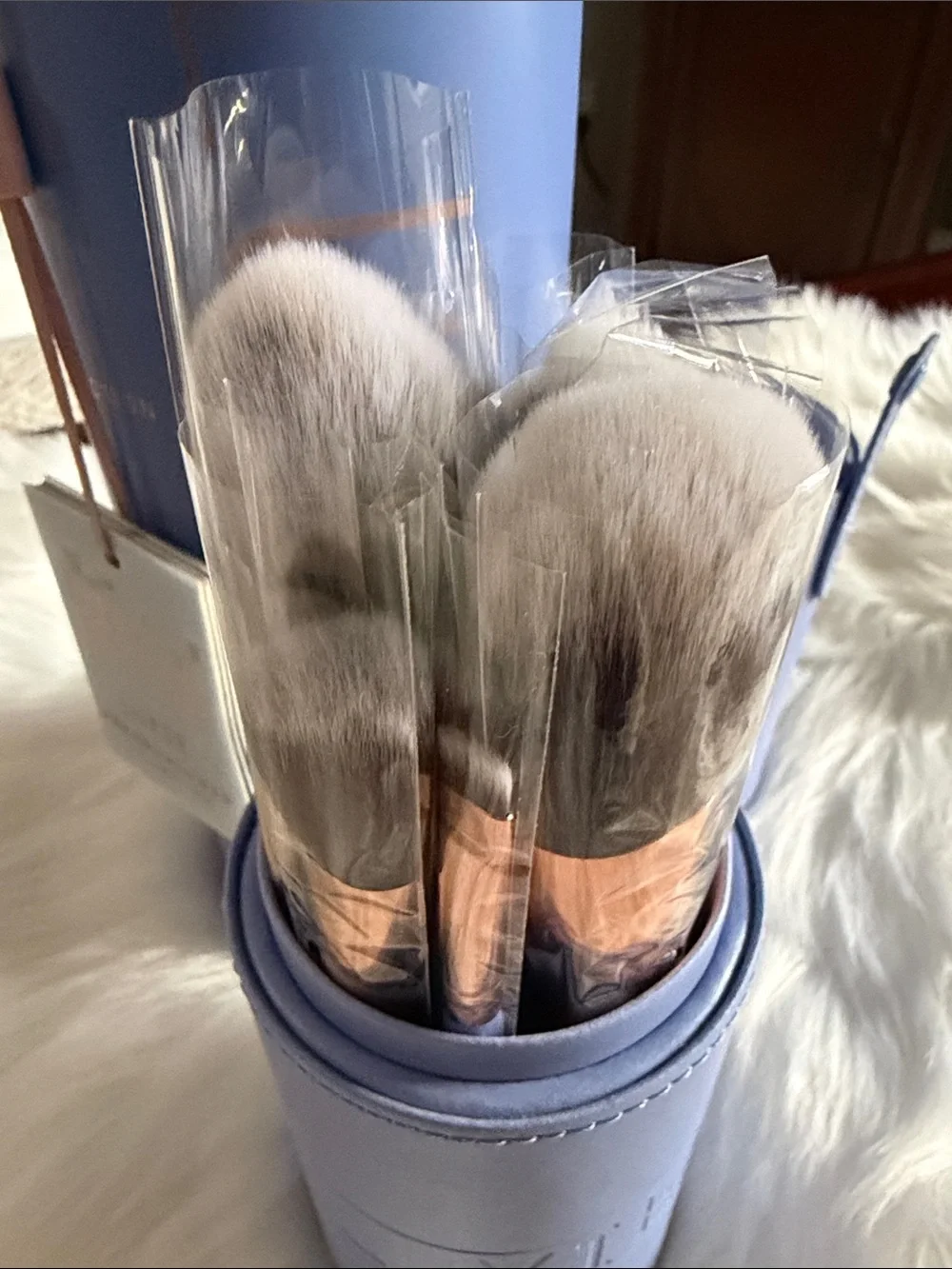 Luxie Lavender Faux-Leather Brush Travel Case Set